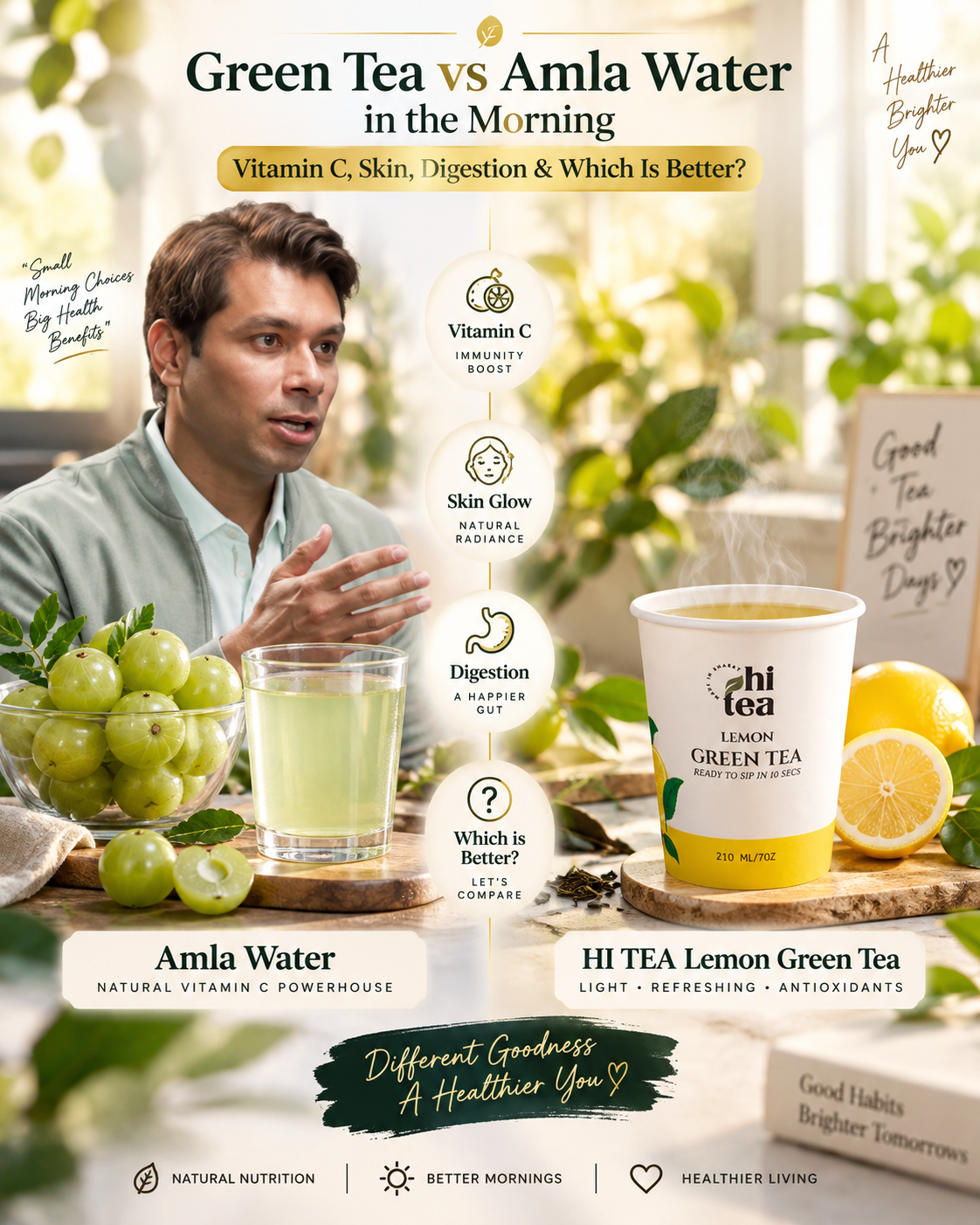 
          Green Tea vs Amla Water in the Morning: Vitamin C, Skin, Digestion & Which Is Better?
        