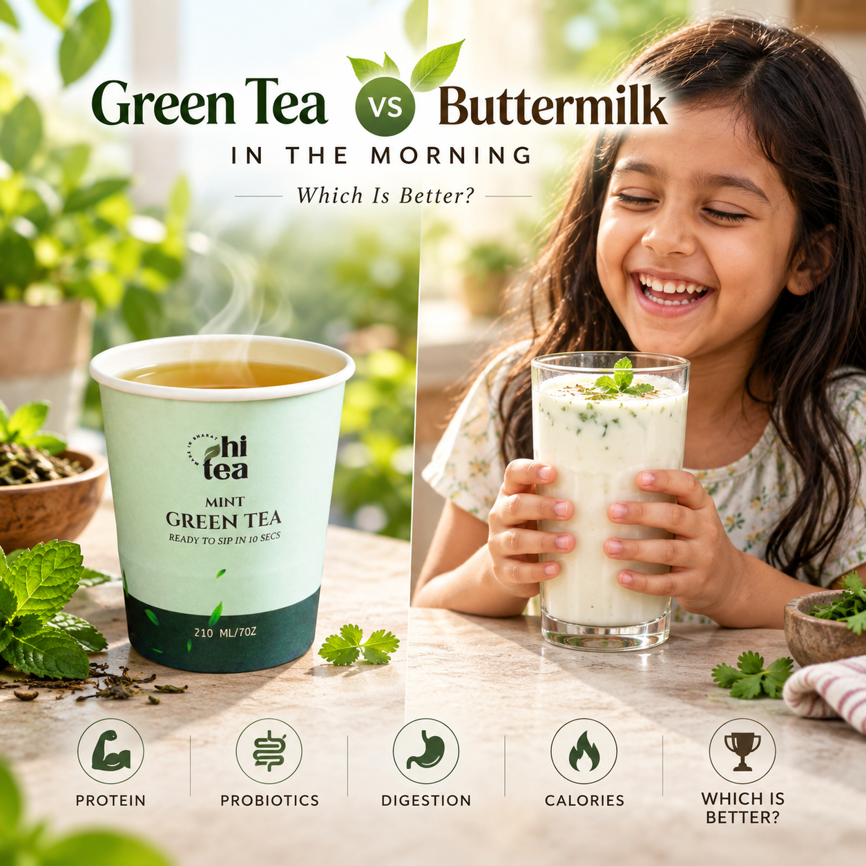 
          Green Tea vs Buttermilk in the Morning: Protein, Probiotics, Digestion, Calories & Which Is Better?
        