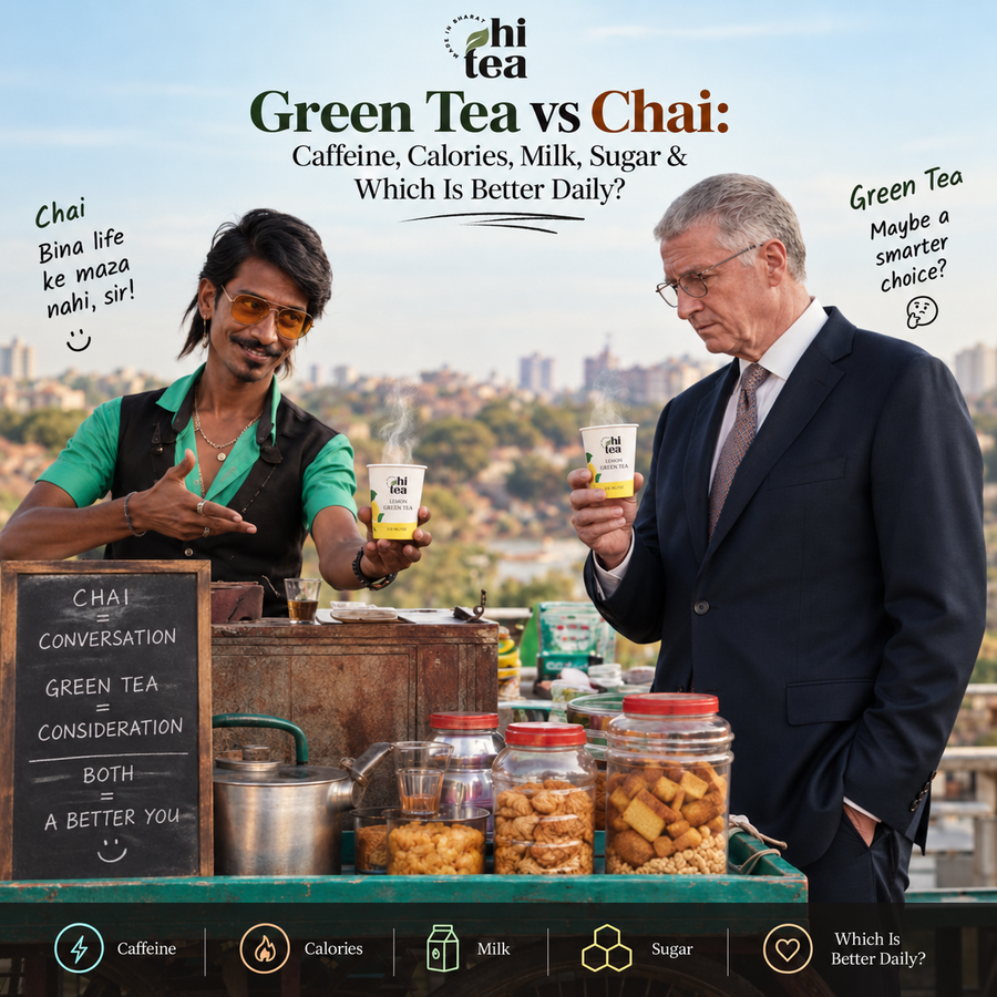 Green Tea vs Chai: Caffeine, Calories, Milk, Sugar & Which Is Better Daily?