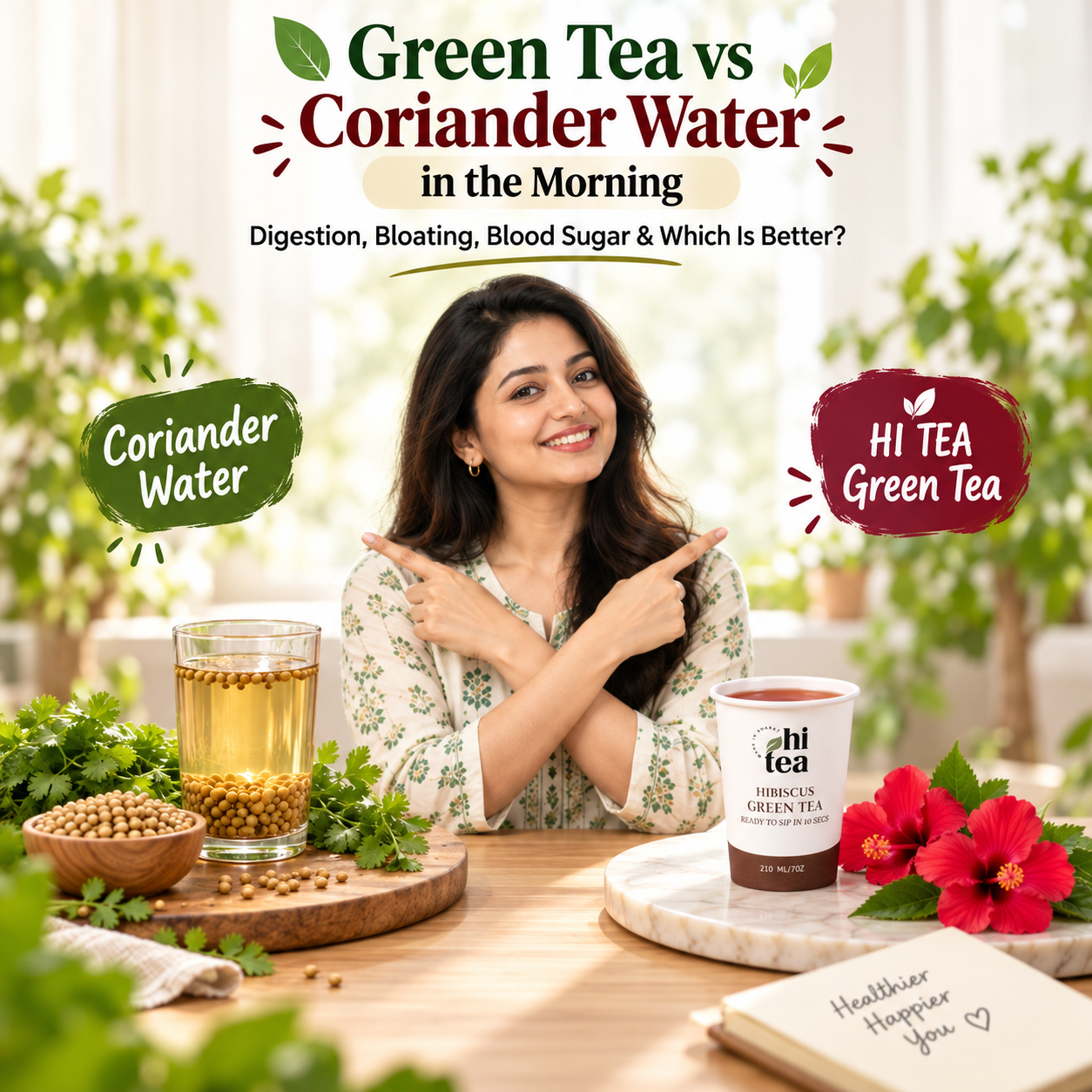 
          Green Tea vs Coriander Water in the Morning: Digestion, Bloating, Blood Sugar & Which Is Better?
        