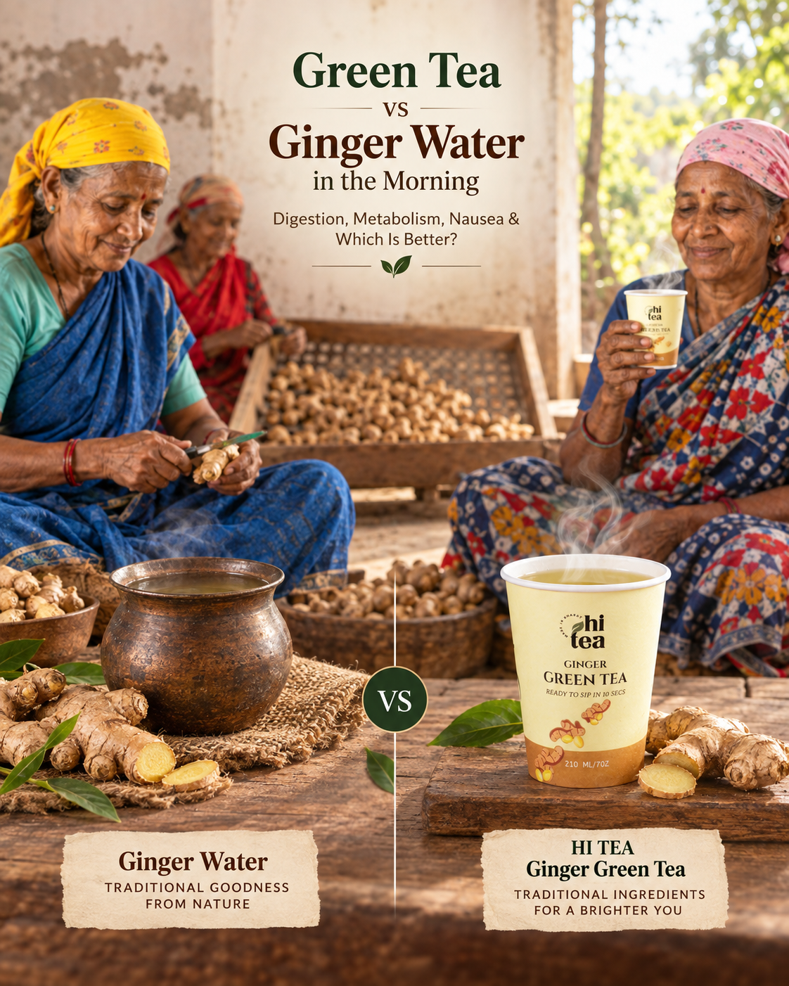 
          Green Tea vs Ginger Water in the Morning: Digestion, Metabolism, Nausea & Which Is Better?
        