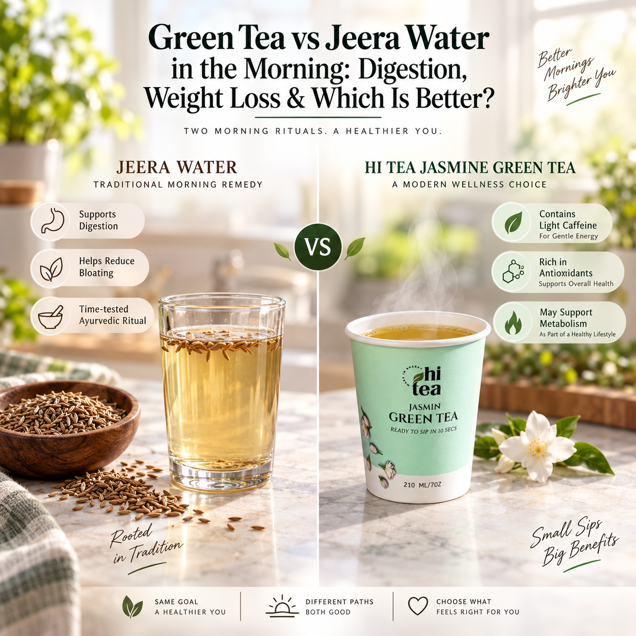
          Green Tea vs Jeera Water in the Morning: Digestion, Weight Loss & Which Is Better?
        