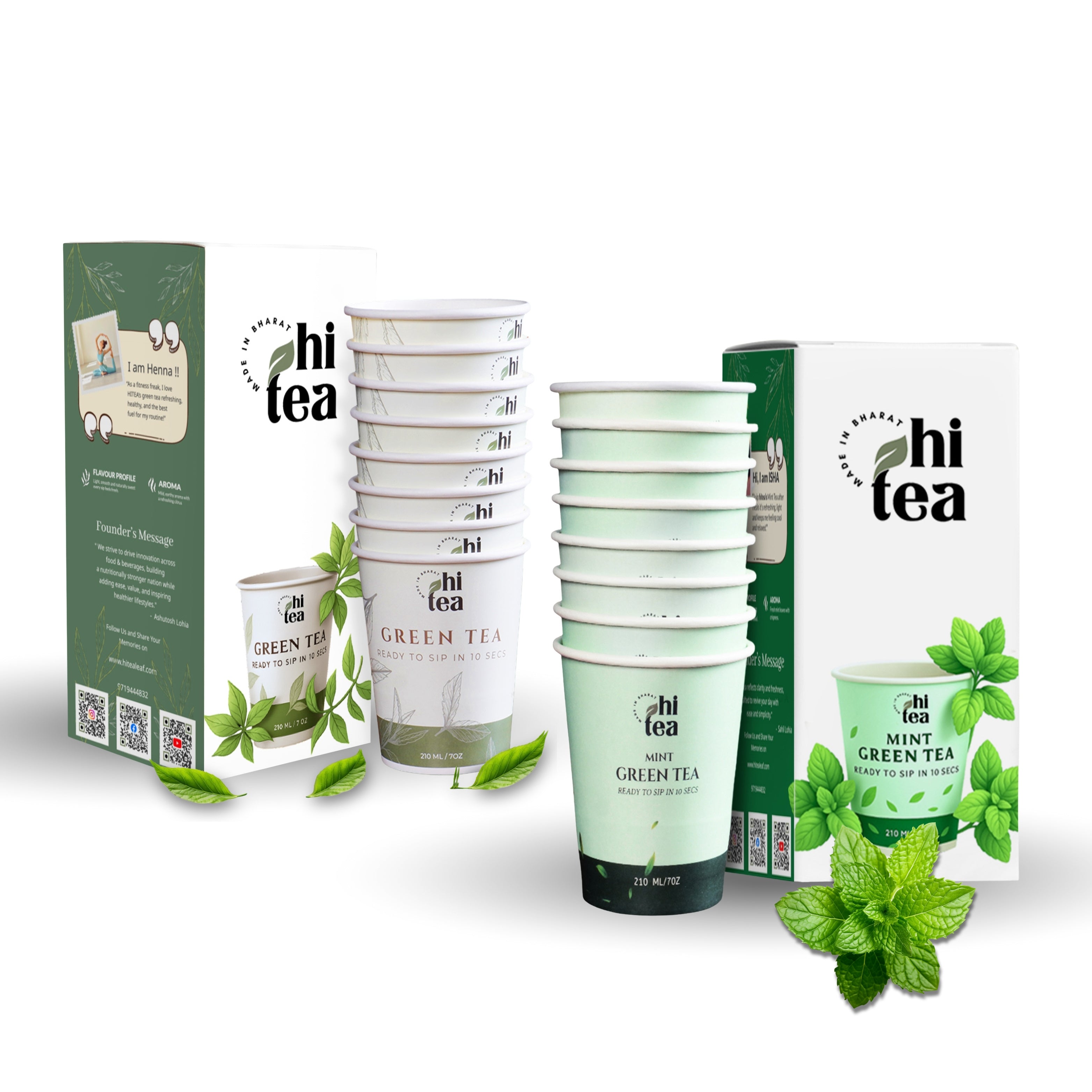 Classic Green Tea & Mint Green Tea - Pack of 2 (16 Cups )