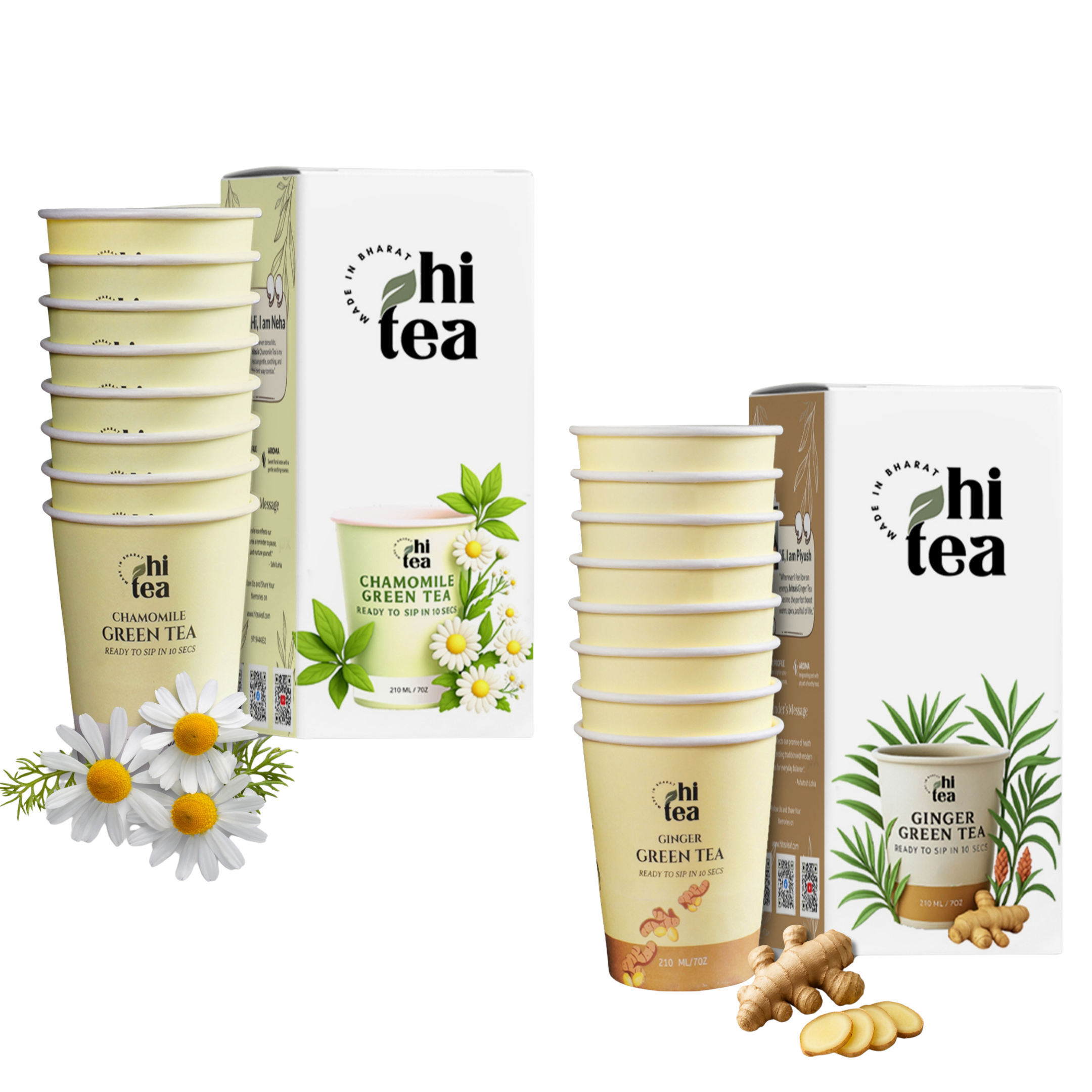 
            Chamomile Green Tea & Ginger Green Tea - Pack of 2 (16 Cups )
          