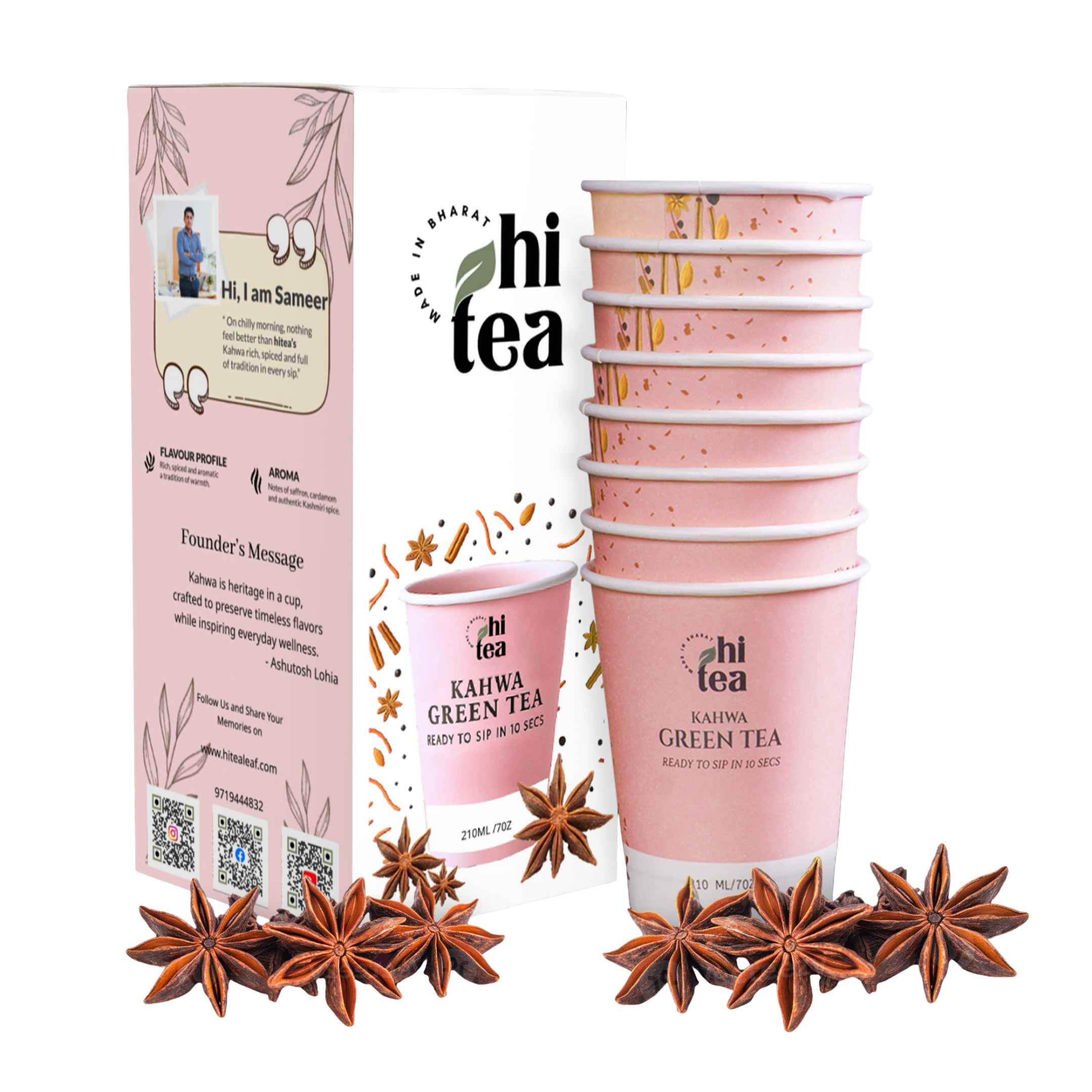 Kahwa Green Tea | 8 Instant Cups – Just Add Hot Water