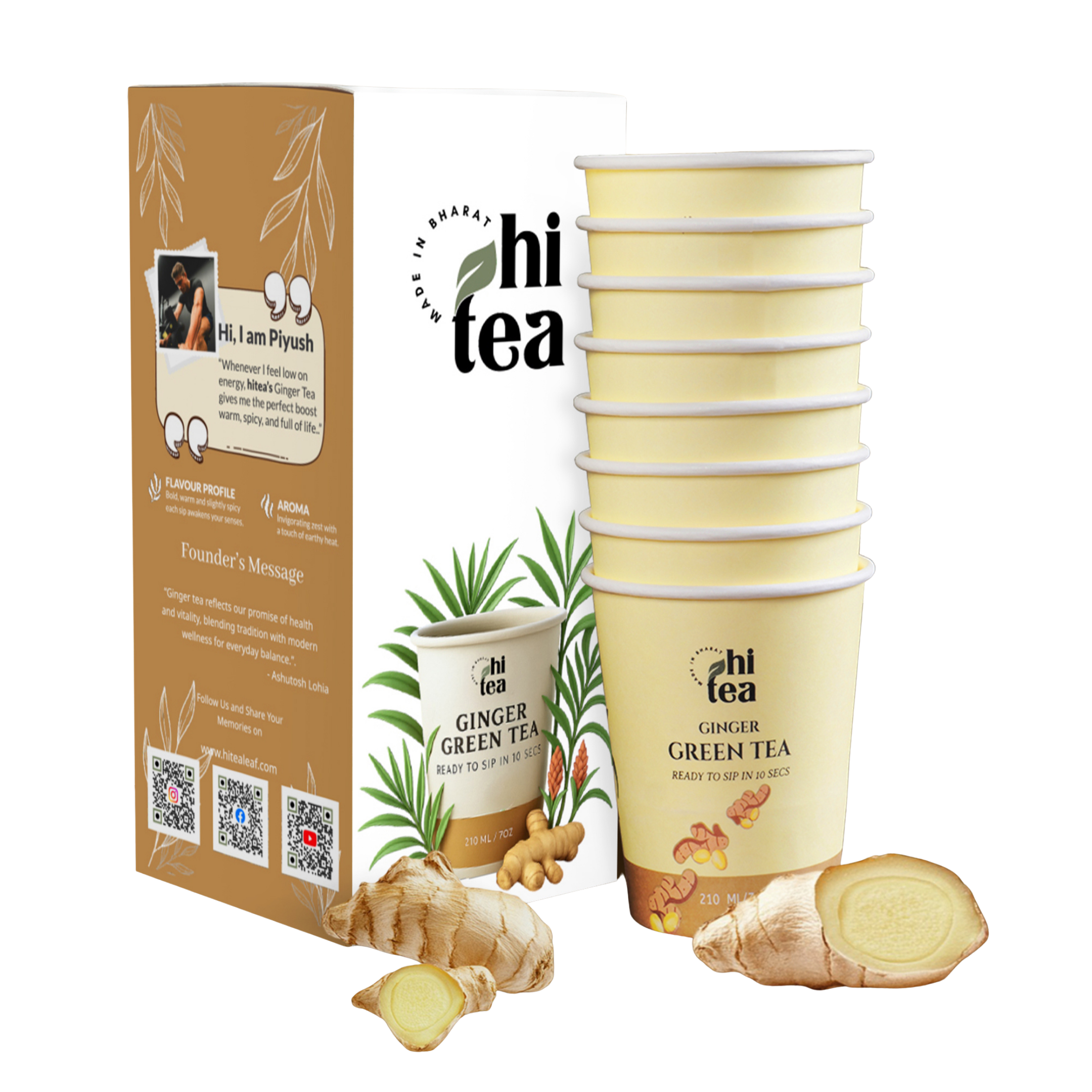 Ginger Green Tea | 8 Instant Cups – Just Add Hot Water