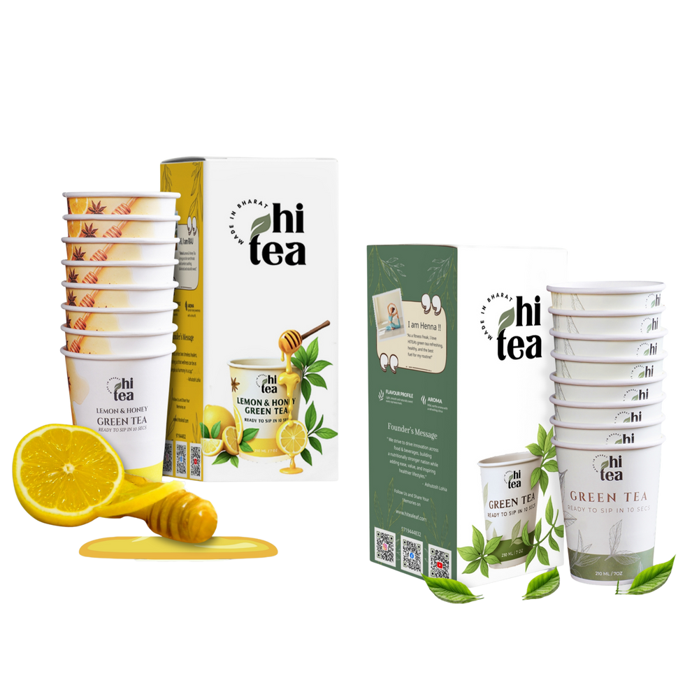 Lemon Honey & Classic Green Tea - Pack of 2 (16 Cups )