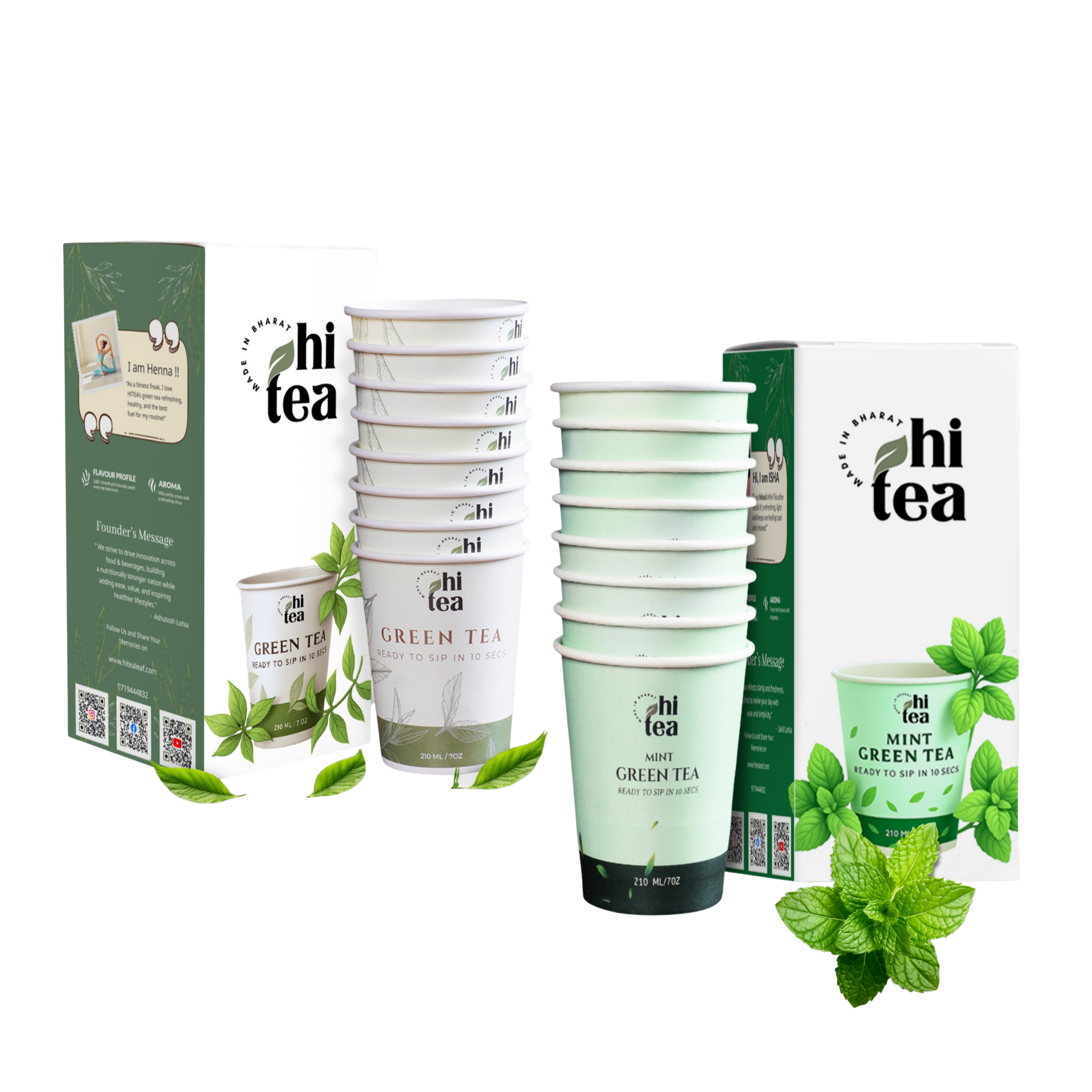 Classic Green Tea & Mint Green Tea - Pack of 2 (16 Cups )