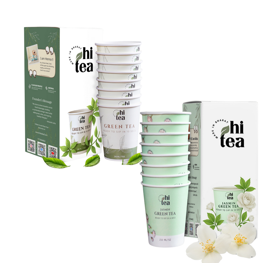 Classic Green Tea & Jasmine Green Tea - Pack of 2 (16 Cups )