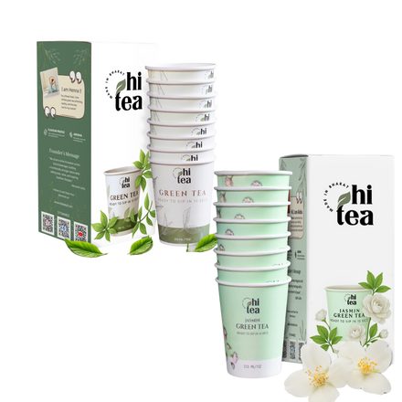 Classic Green Tea & Jasmine Green Tea - Pack of 2 (16 Cups )