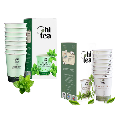 Mint Green Tea & Classic Green Tea - Pack of 2 (16 Cups )