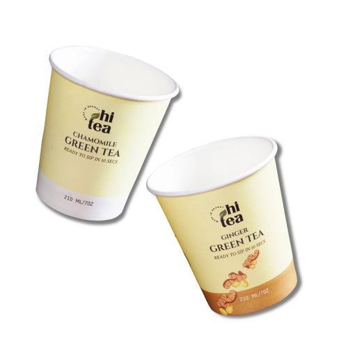 Chamomile Green Tea & Ginger Green Tea - Pack of 2 (16 Cups )