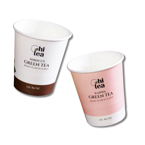 Hibiscus Green Tea & Kashmiri Kahwa Green Tea - Pack of 2 (16 Cups)