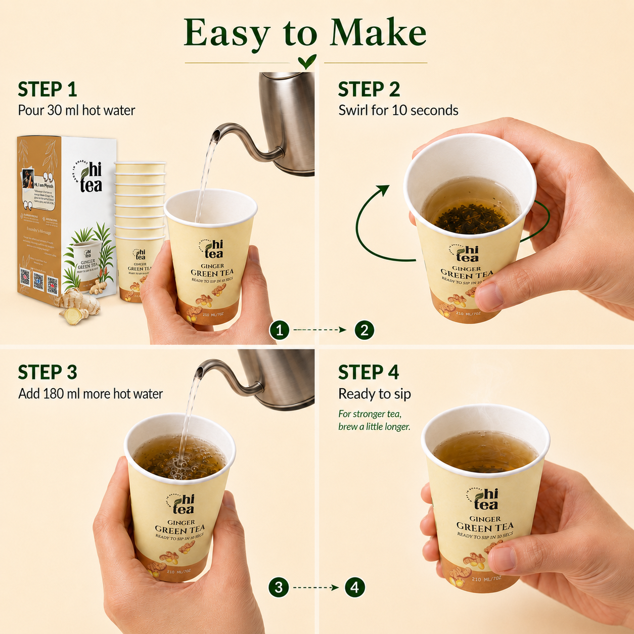 Ready in 10 seconds — just add hot water.