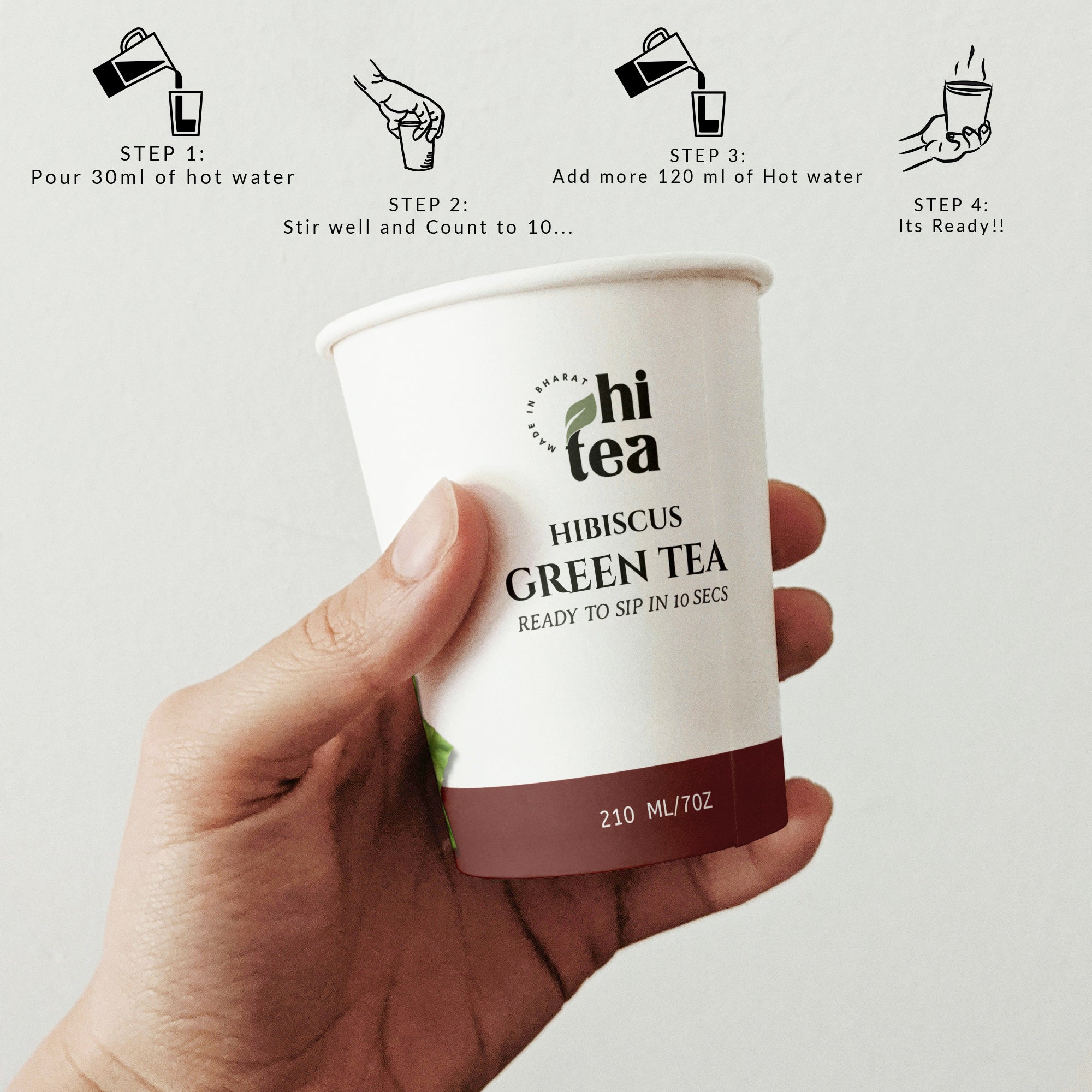 Hibiscus Green Tea | 8 Instant Cups – Just Add Hot Water