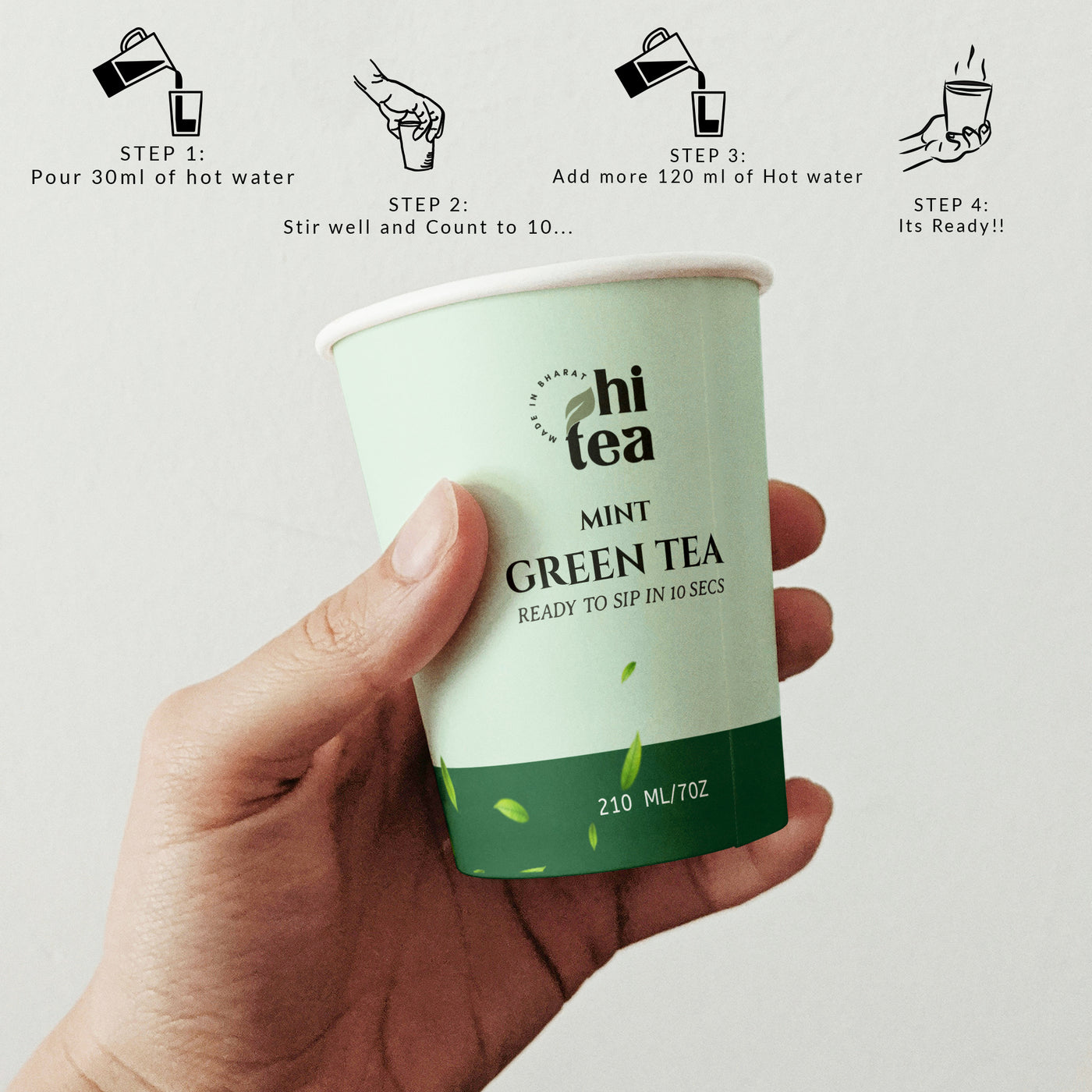 Ready in 10 seconds — just add hot water.