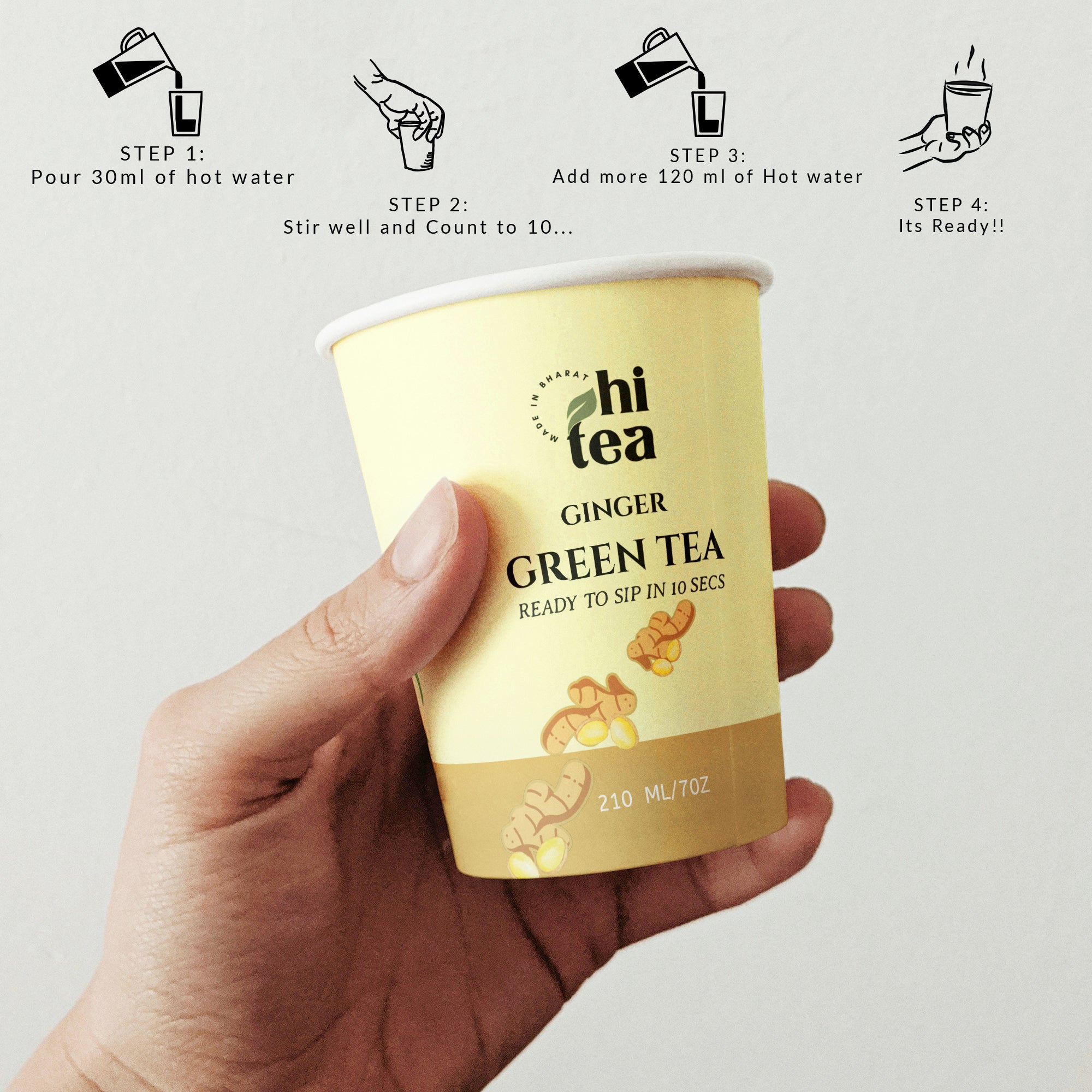 Ginger Green Tea | 8 Instant Cups – Just Add Hot Water
