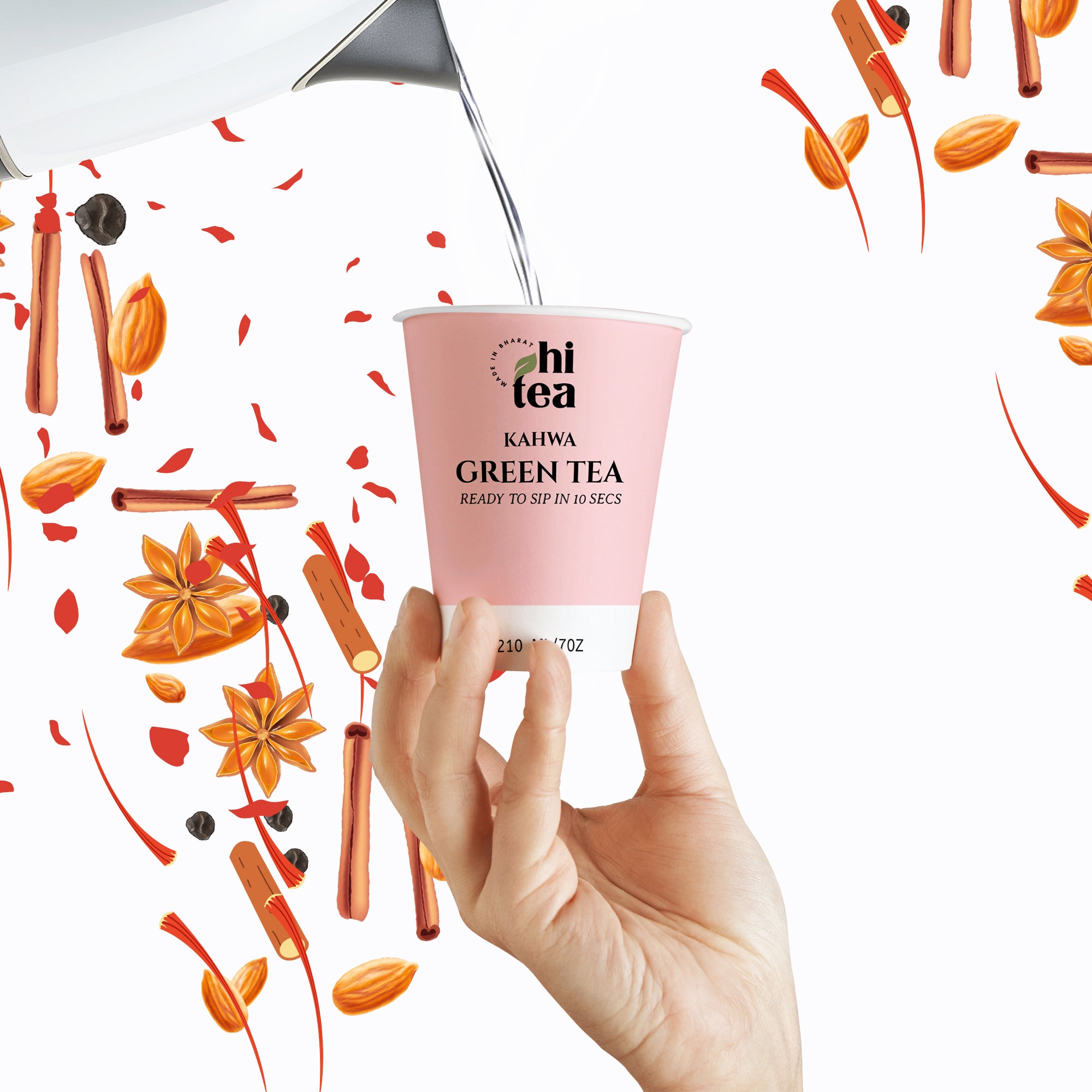 Kahwa Green Tea | 8 Instant Cups – Just Add Hot Water