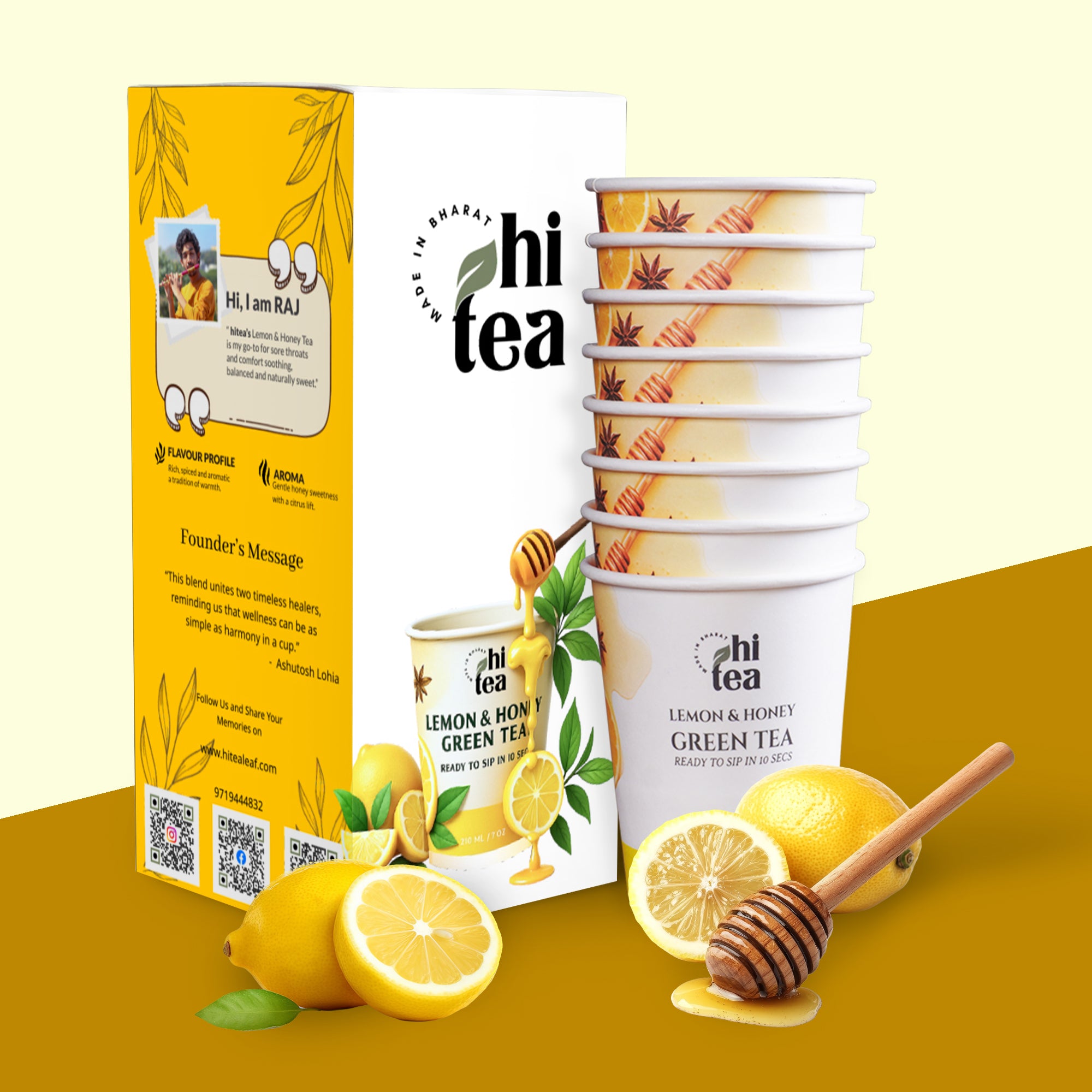 Lemon Honey Green Tea | 8 Instant Cups – Just Add Hot Water